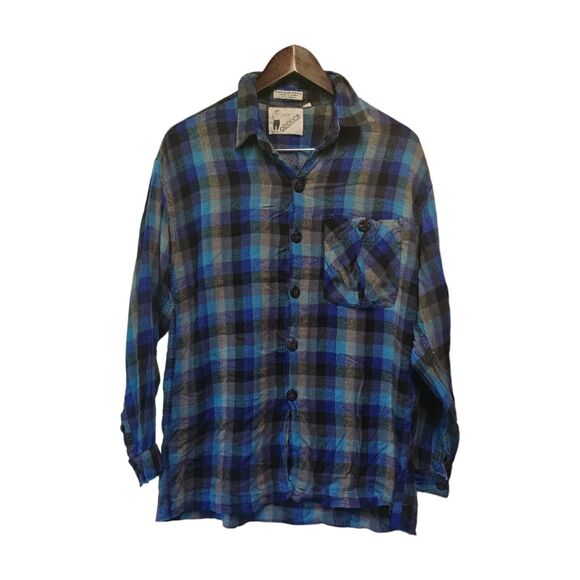 Vintage GOOUCH Plaid Button Down Front‎ Pocket Grunge MEDIUM - Picture 5 of 5